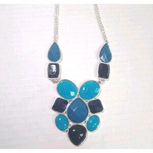 Kenneth Cole Aqua Blue Green Dangle Pendant Necklace 20" Fashion Jewelry